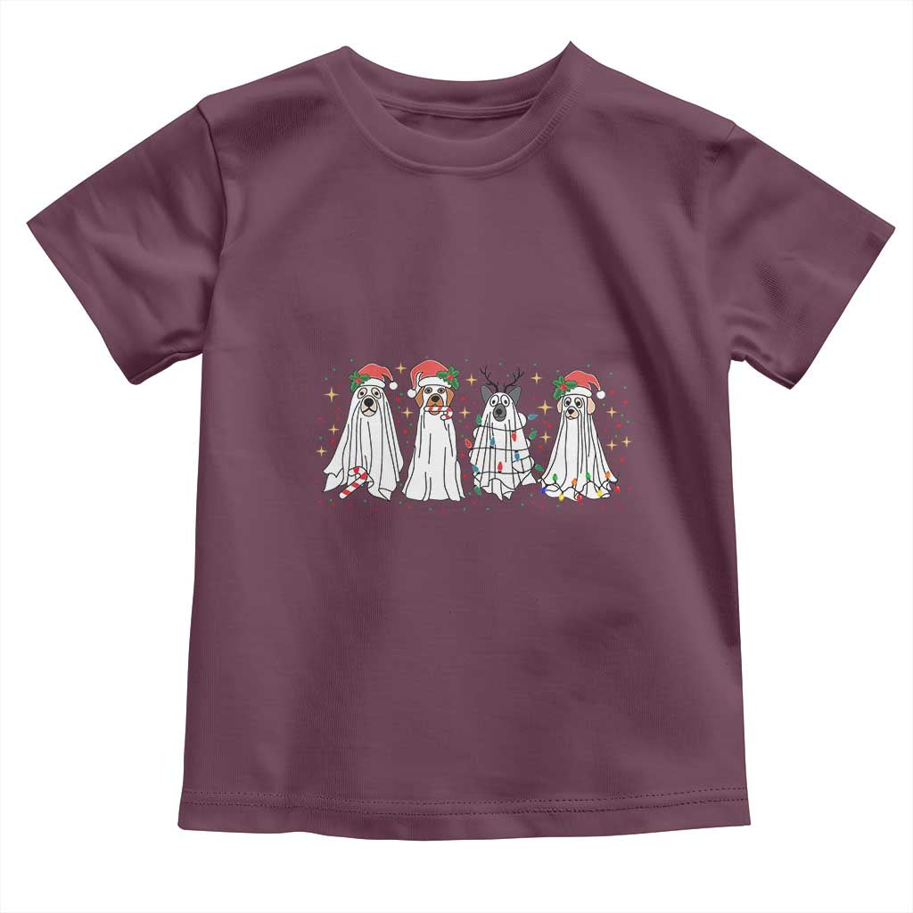 Christmas Ghost Dog Baby Shirt TS10 Maroon Print Your Wear