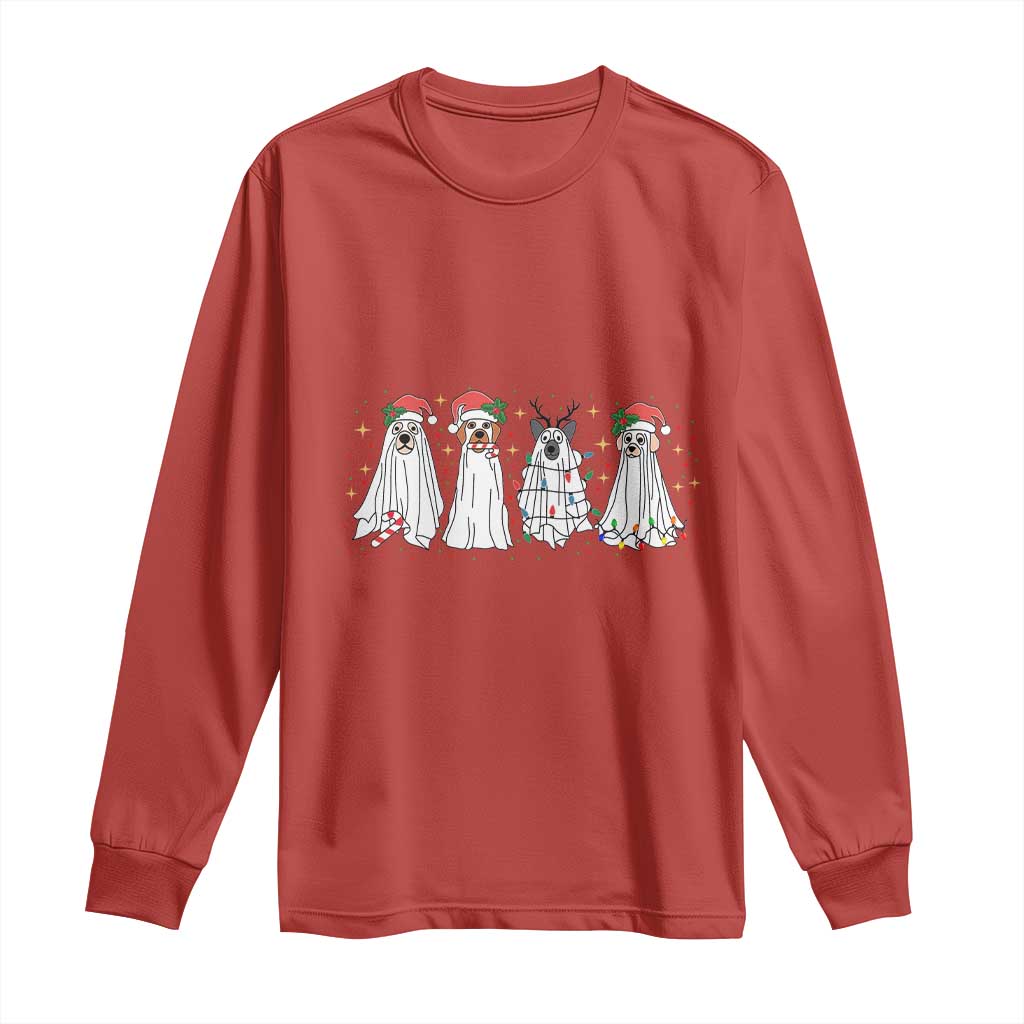 Christmas Ghost Dog Long Sleeve Shirt TS10 Red Print Your Wear