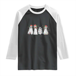 Christmas Ghost Dog Raglan Shirt TS10 Black White Print Your Wear