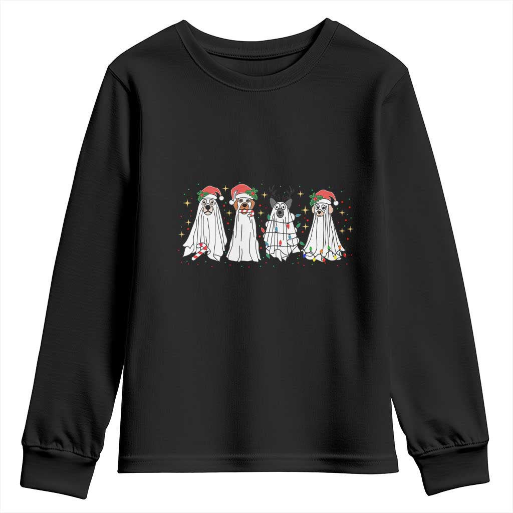 Christmas Ghost Dog Youth Sweatshirt TS10 Black Print Your Wear
