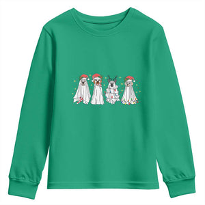 Christmas Ghost Dog Youth Sweatshirt TS10 Irish Green Print Your Wear