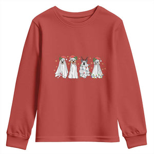 Christmas Ghost Dog Youth Sweatshirt TS10 Red Print Your Wear