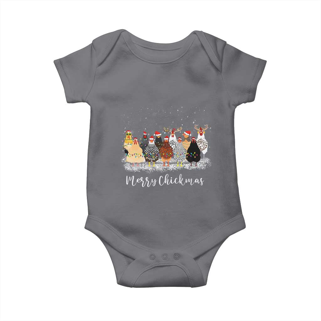 ute Christmas Chickens Baby Onesie Xmas Farm Animals TS10 Charcoal Print Your Wear