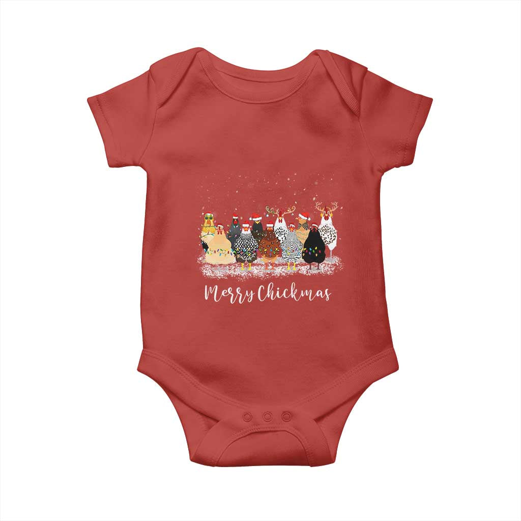 ute Christmas Chickens Baby Onesie Xmas Farm Animals TS10 Red Print Your Wear