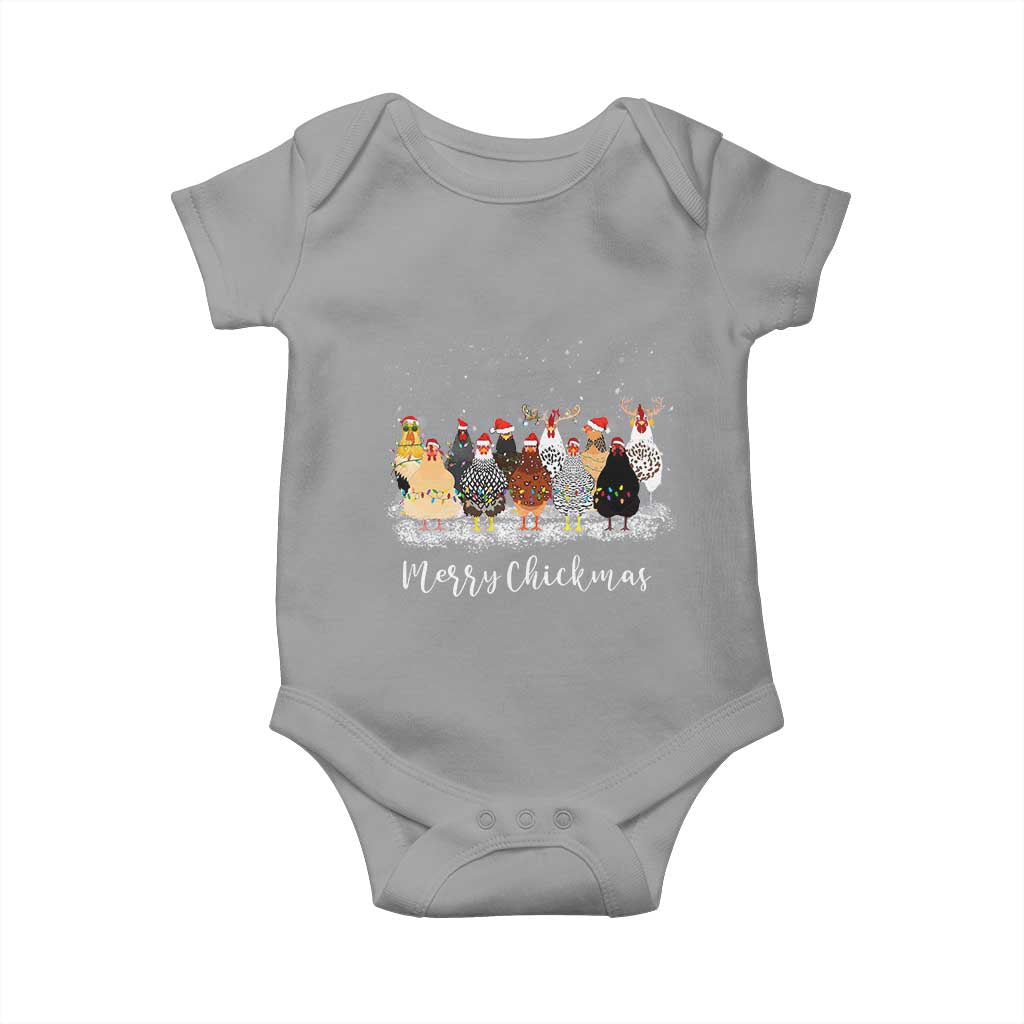 ute Christmas Chickens Baby Onesie Xmas Farm Animals TS10 Sport Gray Print Your Wear