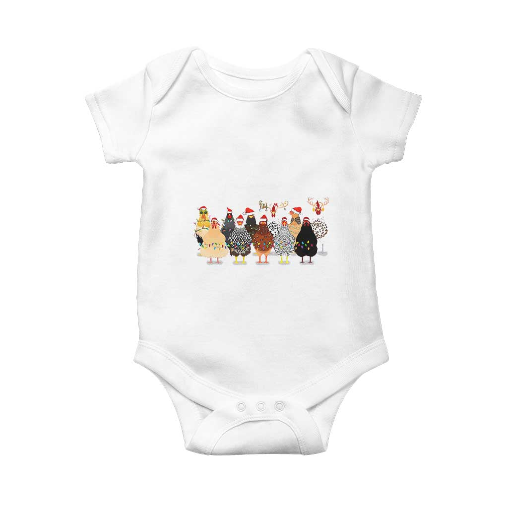 ute Christmas Chickens Baby Onesie Xmas Farm Animals TS10 White Print Your Wear