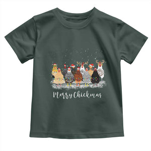 ute Christmas Chickens Baby Shirt Xmas Farm Animals TS10 Dark Forest Green Print Your Wear
