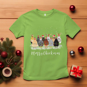 ute Christmas Chickens T Shirt Xmas Farm Animals TS10 Lime Print Your Wear