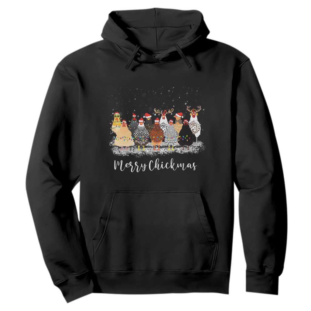 ute Christmas Chickens Hoodie Xmas Farm Animals TS10 Black Print Your Wear