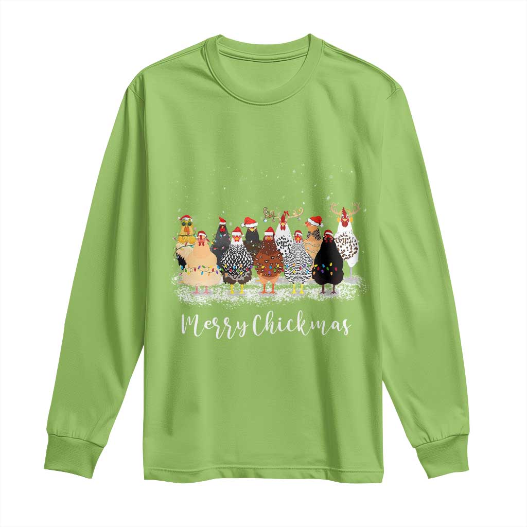 ute Christmas Chickens Long Sleeve Shirt Xmas Farm Animals TS10 Lime Print Your Wear
