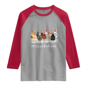 ute Christmas Chickens Raglan Shirt Xmas Farm Animals TS10 Sport Gray Red Print Your Wear