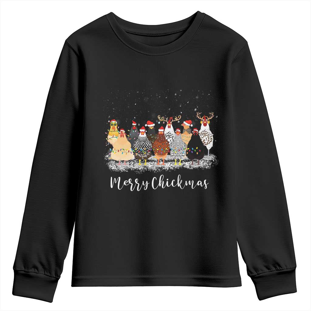 ute Christmas Chickens Youth Sweatshirt Xmas Farm Animals TS10 Black Print Your Wear