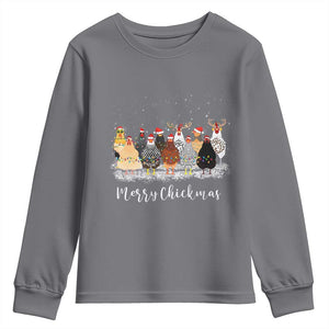 ute Christmas Chickens Youth Sweatshirt Xmas Farm Animals TS10 Charcoal Print Your Wear