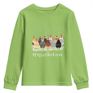 ute Christmas Chickens Youth Sweatshirt Xmas Farm Animals TS10 Lime Print Your Wear
