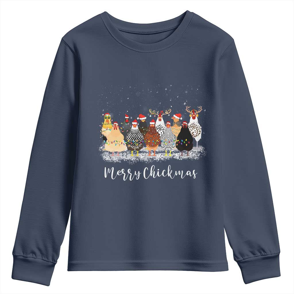 ute Christmas Chickens Youth Sweatshirt Xmas Farm Animals TS10 Navy Print Your Wear