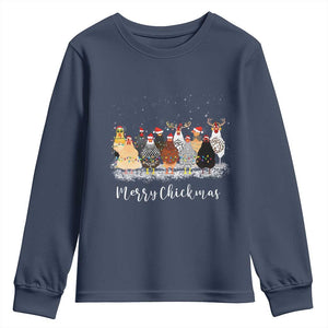 ute Christmas Chickens Youth Sweatshirt Xmas Farm Animals TS10 Navy Print Your Wear