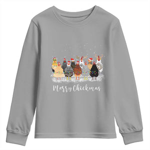 ute Christmas Chickens Youth Sweatshirt Xmas Farm Animals TS10 Sport Gray Print Your Wear