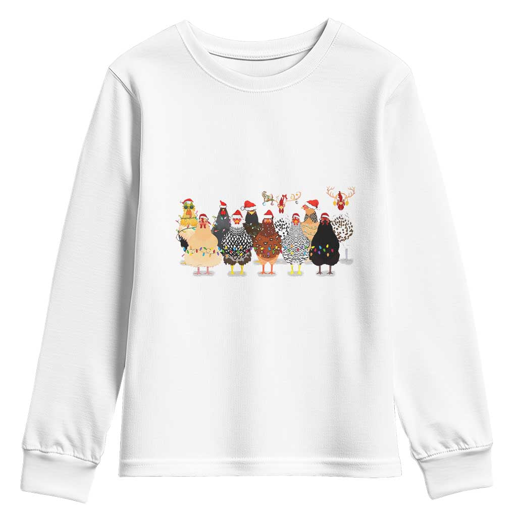 ute Christmas Chickens Youth Sweatshirt Xmas Farm Animals TS10 White Print Your Wear