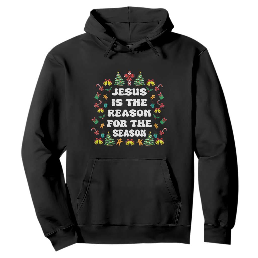 Christian Christmas Hoodie Ugly Christmas Sweaters Jesus Is The Reason For The Season TS10 Black Print Your Wear
