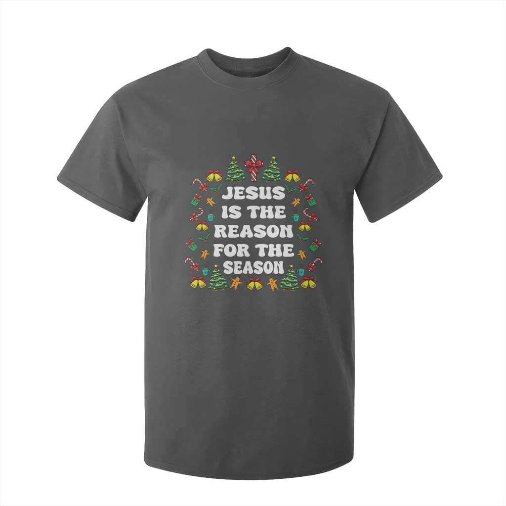 Christian Christmas T Shirt For Kid Ugly Christmas Sweaters Jesus Is The Reason For The Season TS10 Dark Heather Print Your Wear