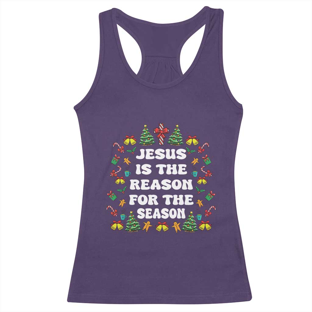 Christian Christmas Racerback Tank Top Ugly Christmas Sweaters Jesus Is The Reason For The Season TS10 Purple Print Your Wear