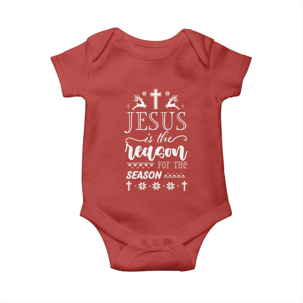 Christian Christmas Baby Onesie Jesus Is The Reason For The Season Xmas Faith TS10 Red Print Your Wear