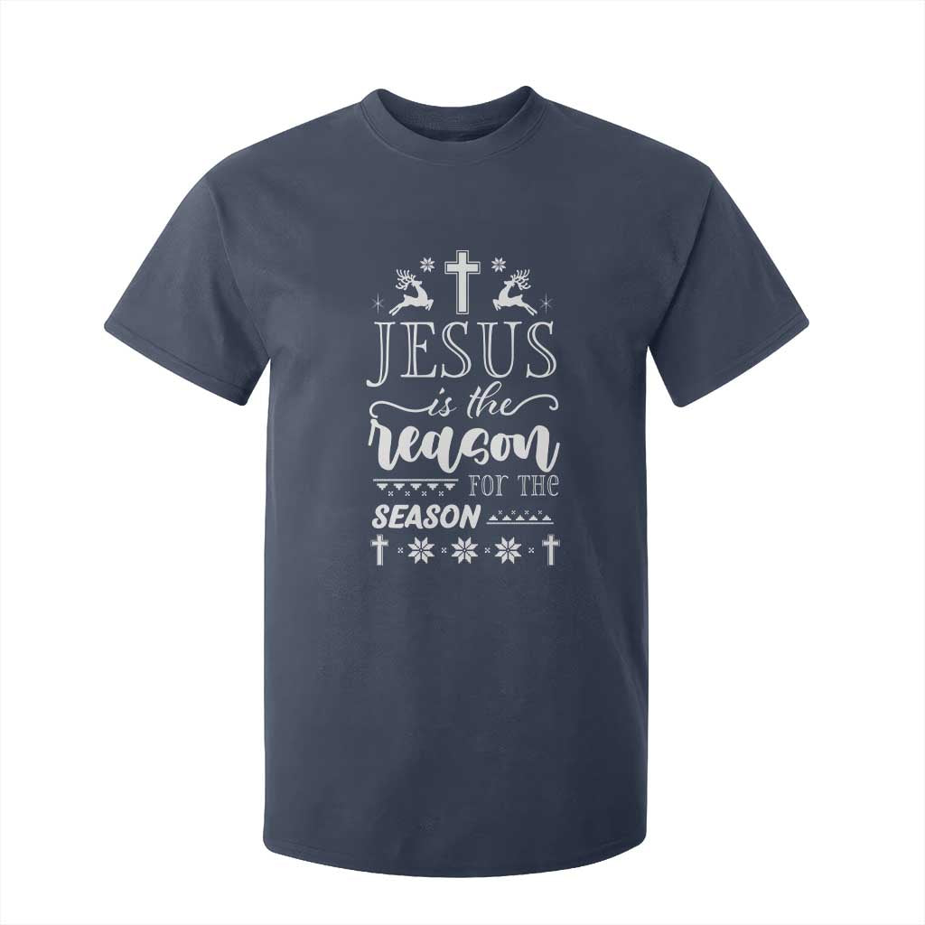Christian Christmas T Shirt For Kid Jesus Is The Reason For The Season Xmas Faith TS10 Navy Print Your Wear