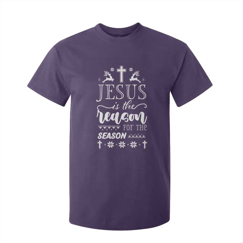 Christian Christmas T Shirt For Kid Jesus Is The Reason For The Season Xmas Faith TS10 Purple Print Your Wear
