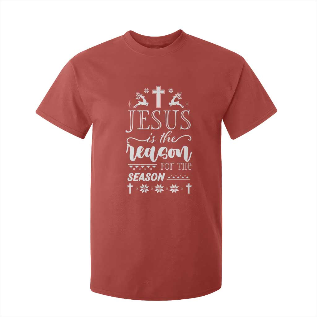 Christian Christmas T Shirt For Kid Jesus Is The Reason For The Season Xmas Faith TS10 Red Print Your Wear