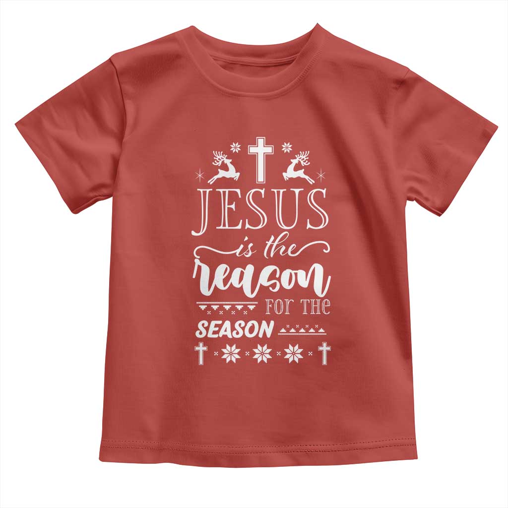 Christian Christmas Toddler T Shirt Jesus Is The Reason For The Season Xmas Faith TS10 Red Print Your Wear