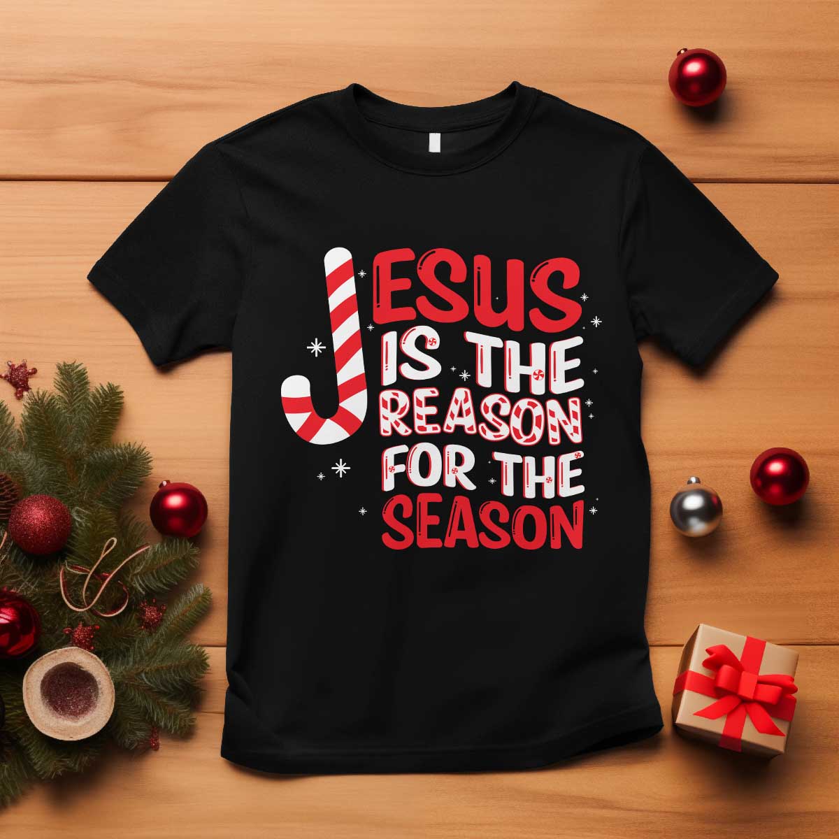 Christian Christmas T Shirt Jesus Is The Reason For The Season TS10 Black Print Your Wear