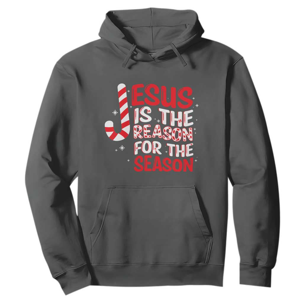 Christian Christmas Hoodie Jesus Is The Reason For The Season TS10 Dark Heather Print Your Wear