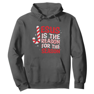 Christian Christmas Hoodie Jesus Is The Reason For The Season TS10 Dark Heather Print Your Wear