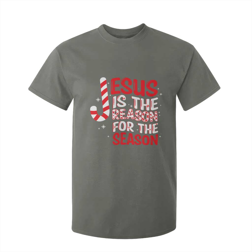 Christian Christmas T Shirt For Kid Jesus Is The Reason For The Season TS10 Military Green Print Your Wear