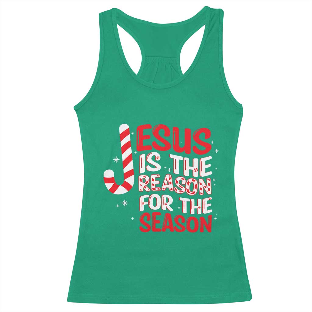 Christian Christmas Racerback Tank Top Jesus Is The Reason For The Season TS10 Irish Green Print Your Wear