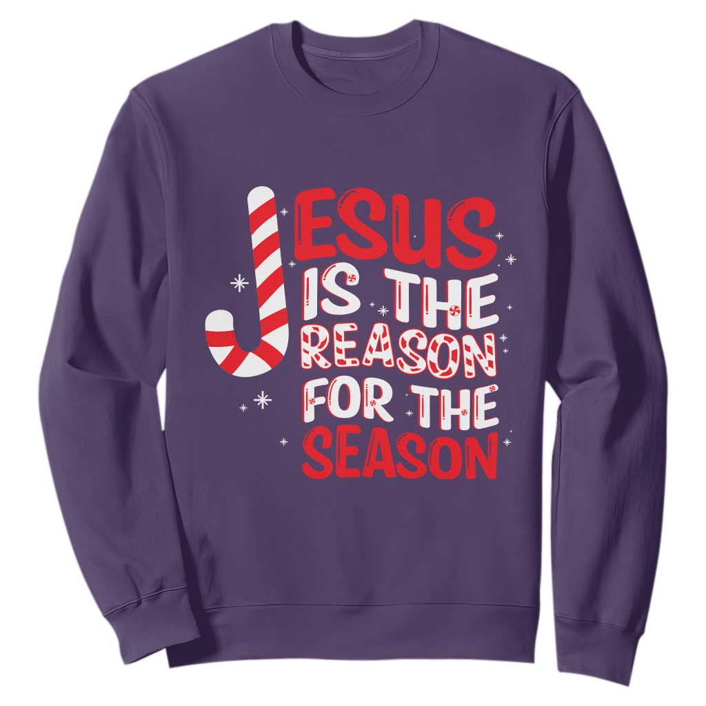 Christian Christmas Sweatshirt Jesus Is The Reason For The Season TS10 Purple Print Your Wear