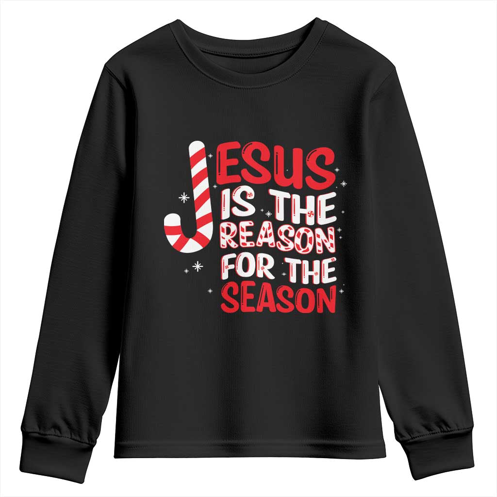 Christian Christmas Youth Sweatshirt Jesus Is The Reason For The Season TS10 Black Print Your Wear