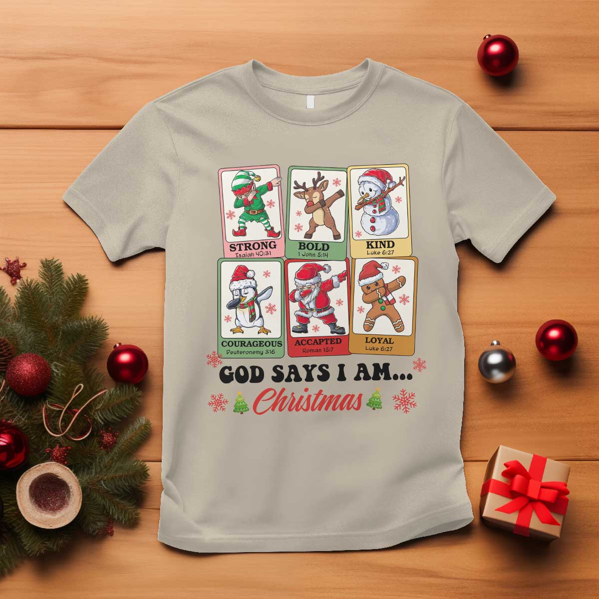 Religious Christmas T Shirt God Says I Am Xmas Christian Bible TS10 Sand Print Your Wear
