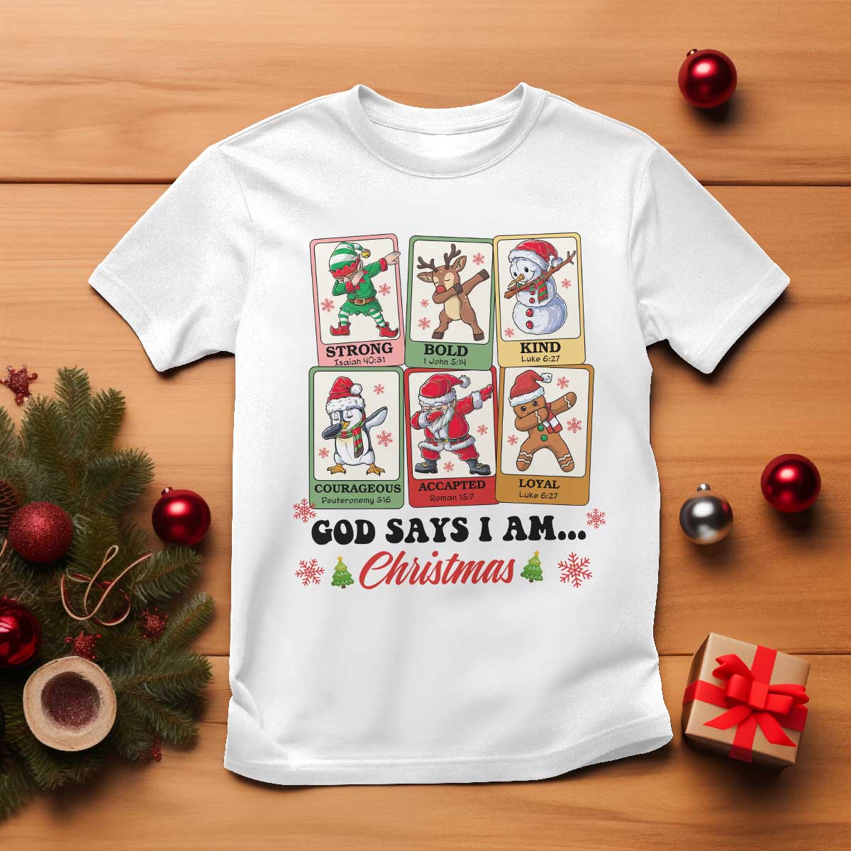 Religious Christmas T Shirt God Says I Am Xmas Christian Bible TS10 White Print Your Wear