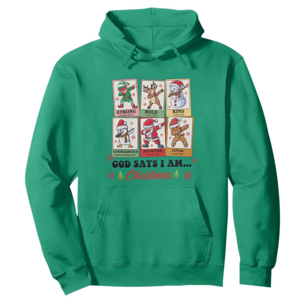 Religious Christmas Hoodie God Says I Am Xmas Christian Bible TS10 Irish Green Print Your Wear