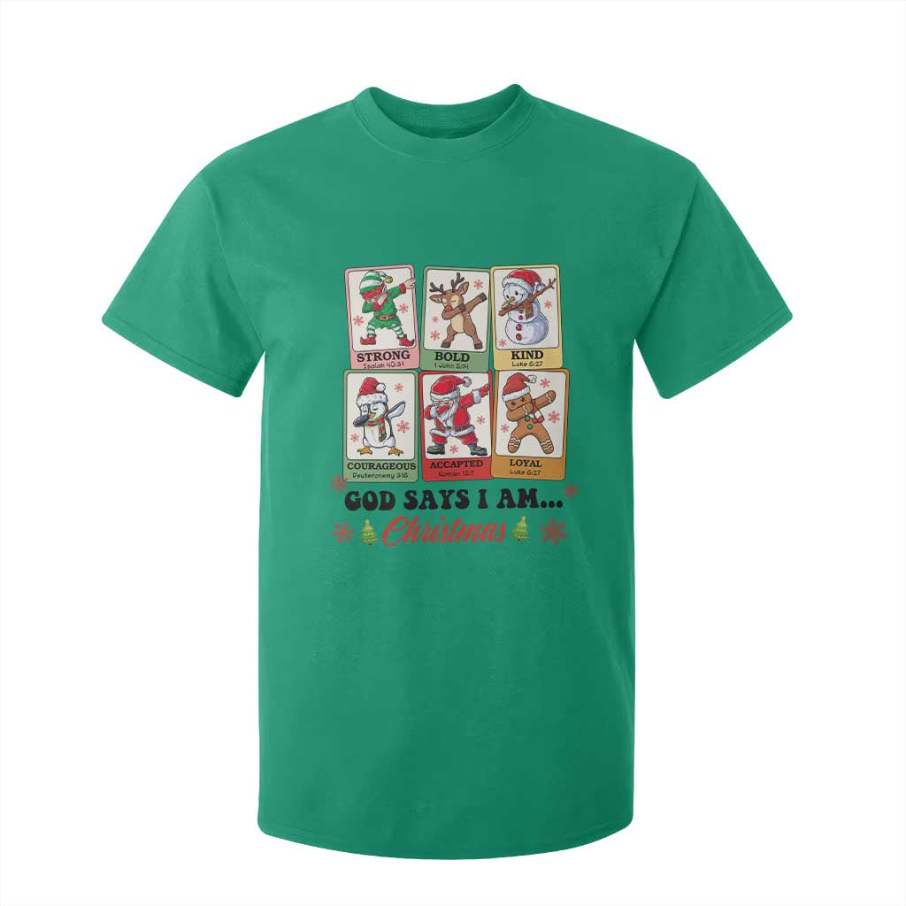 Religious Christmas T Shirt For Kid God Says I Am Xmas Christian Bible TS10 Irish Green Print Your Wear