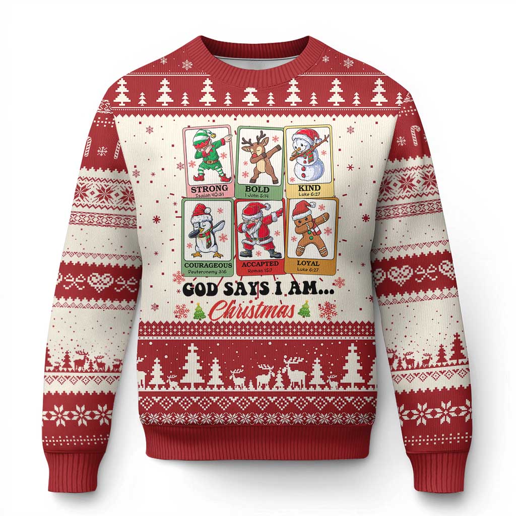 Religious Ugly Christmas Sweater God Says I Am Xmas Christian Bible TS10 Red Print Your Wear