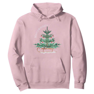 Merry and Bright Christmas Sleigh Hoodie TS10 Light Pink Print Your Wear