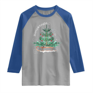 Merry and Bright Christmas Sleigh Raglan Shirt TS10 Sport Gray Royal Print Your Wear