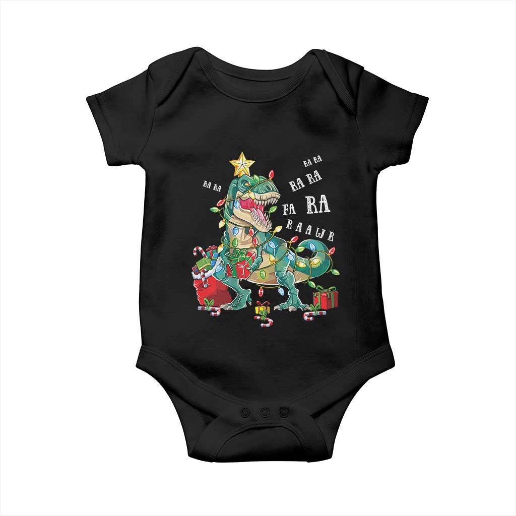Dinosaur Christmas Baby Onesie Tree Lights Xmas Boys Men TS10 Black Print Your Wear
