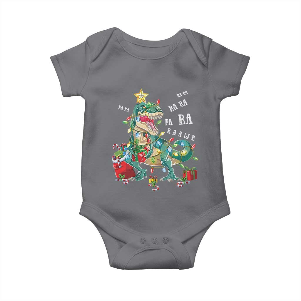 Dinosaur Christmas Baby Onesie Tree Lights Xmas Boys Men TS10 Charcoal Print Your Wear