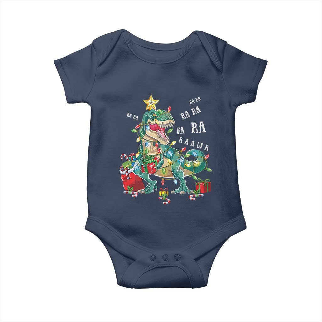 Dinosaur Christmas Baby Onesie Tree Lights Xmas Boys Men TS10 Navy Print Your Wear