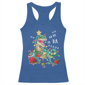 Dinosaur Christmas Racerback Tank Top Tree Lights Xmas Boys Men TS10 Royal Blue Print Your Wear