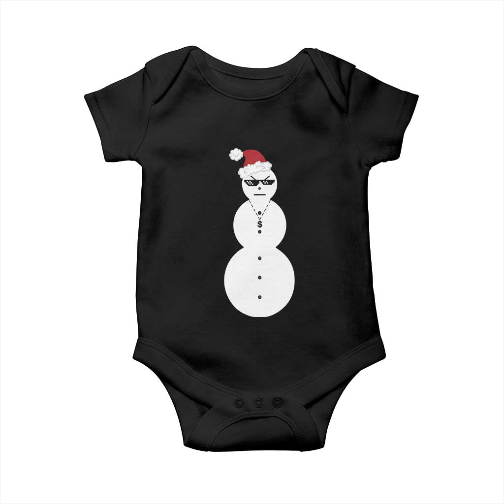 Funny Angry Snowman Baby Onesie Gangster Snowmen Rap Hip Hop TS10 Black Print Your Wear