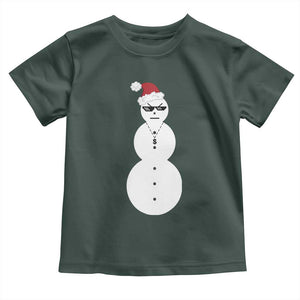 Funny Angry Snowman Baby Shirt Gangster Snowmen Rap Hip Hop TS10 Dark Forest Green Print Your Wear